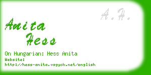 anita hess business card